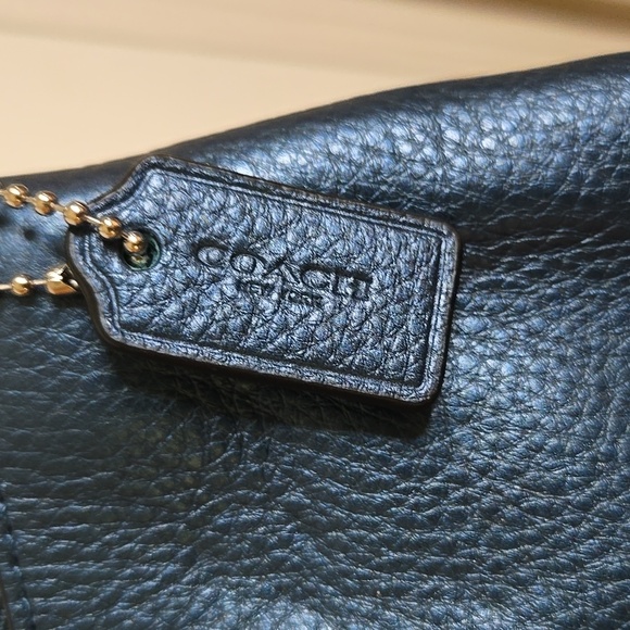 Coach Elegant Navy Blue Crossbody Bag NWTS Has Small Dipple On Back And Front - Picture 3 of 8